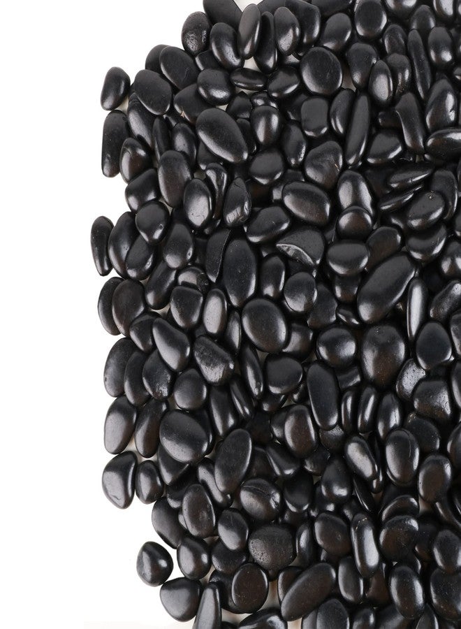 CJGQ Black Pebbles for Plants 1.8lb Bulk Bag Aquarium Gravel 0.8"- 1.2" Decorative Polished Fish Tank Stone - Image 1